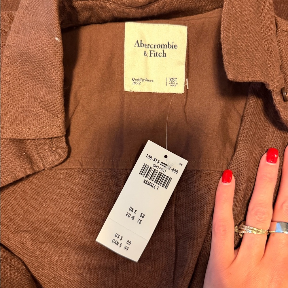 Abercrombie & Fitch Rust Brown Collared Shirt